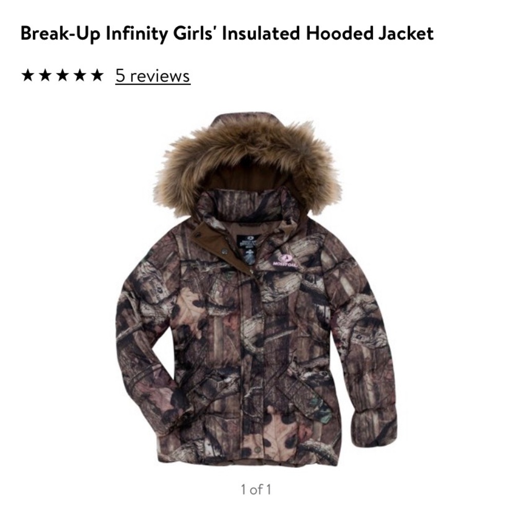 Mossy Oak Infinity girls’ insulated hooded jacket